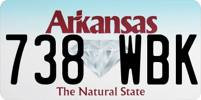 AR license plate 738WBK