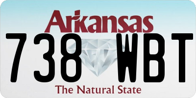 AR license plate 738WBT