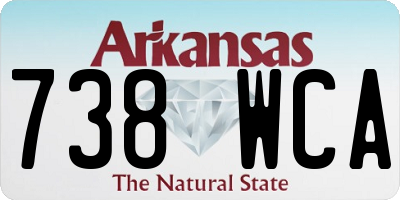 AR license plate 738WCA