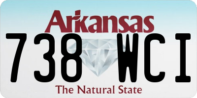 AR license plate 738WCI