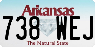 AR license plate 738WEJ