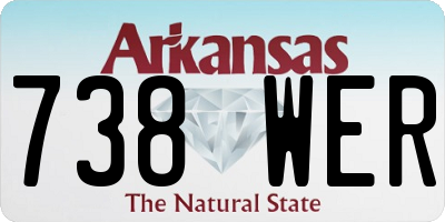 AR license plate 738WER