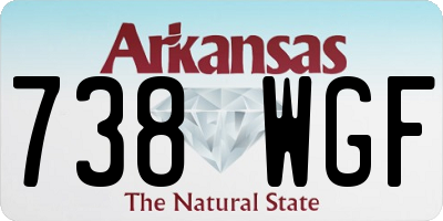 AR license plate 738WGF