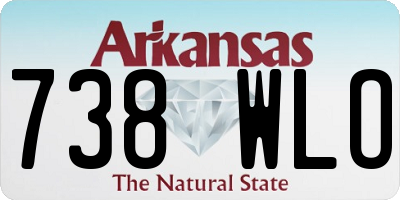 AR license plate 738WLO