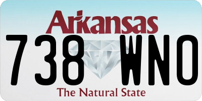 AR license plate 738WNO