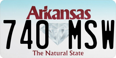 AR license plate 740MSW