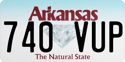 AR license plate 740VUP