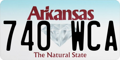 AR license plate 740WCA
