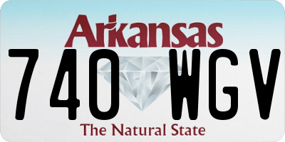 AR license plate 740WGV