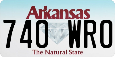 AR license plate 740WRO