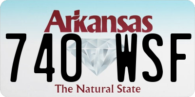 AR license plate 740WSF