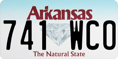 AR license plate 741WCO