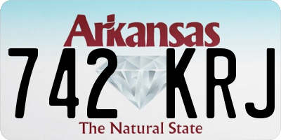 AR license plate 742KRJ