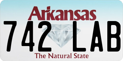 AR license plate 742LAB