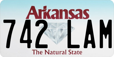 AR license plate 742LAM