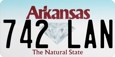AR license plate 742LAN