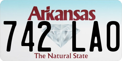 AR license plate 742LAO