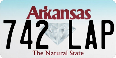 AR license plate 742LAP