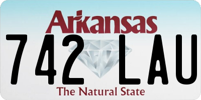 AR license plate 742LAU