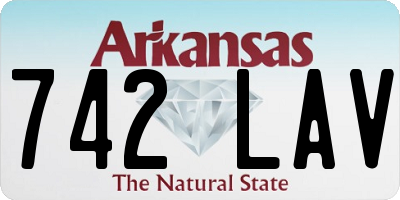 AR license plate 742LAV