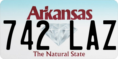 AR license plate 742LAZ