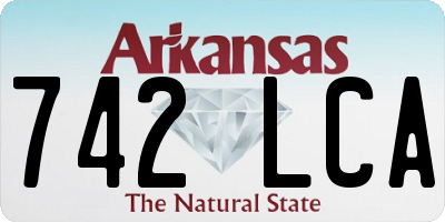 AR license plate 742LCA