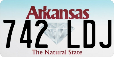 AR license plate 742LDJ