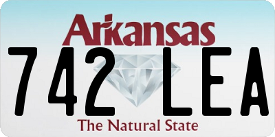 AR license plate 742LEA