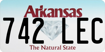 AR license plate 742LEC