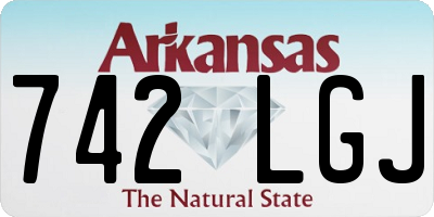 AR license plate 742LGJ