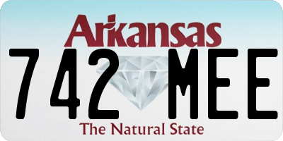 AR license plate 742MEE