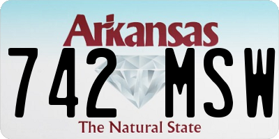 AR license plate 742MSW