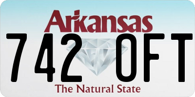AR license plate 742OFT