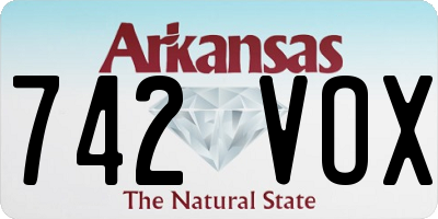 AR license plate 742VOX