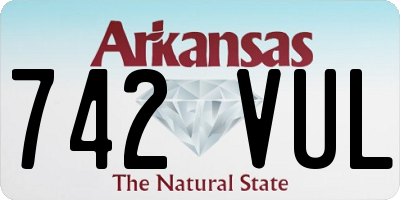 AR license plate 742VUL