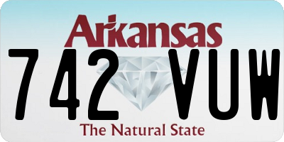 AR license plate 742VUW