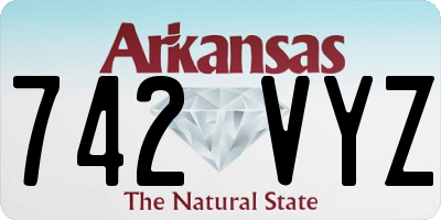 AR license plate 742VYZ