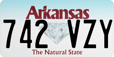 AR license plate 742VZY