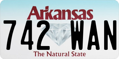 AR license plate 742WAN