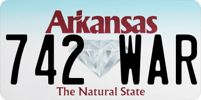AR license plate 742WAR