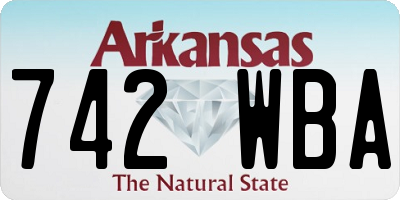 AR license plate 742WBA