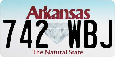 AR license plate 742WBJ