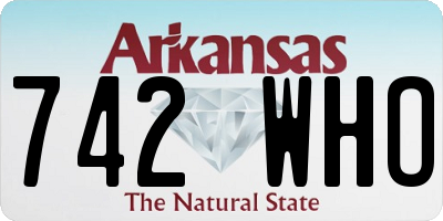 AR license plate 742WHO