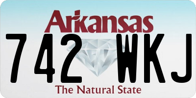 AR license plate 742WKJ