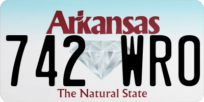 AR license plate 742WRO