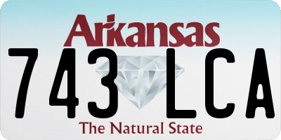 AR license plate 743LCA