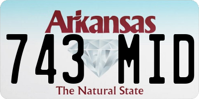 AR license plate 743MID