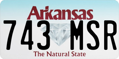 AR license plate 743MSR