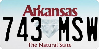 AR license plate 743MSW