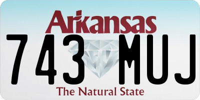 AR license plate 743MUJ